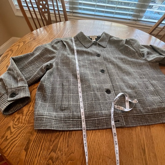 Pendleton Vintage Classic Black White Jacket Size 22W *READ* Pleated Shoulders - Picture 5 of 12